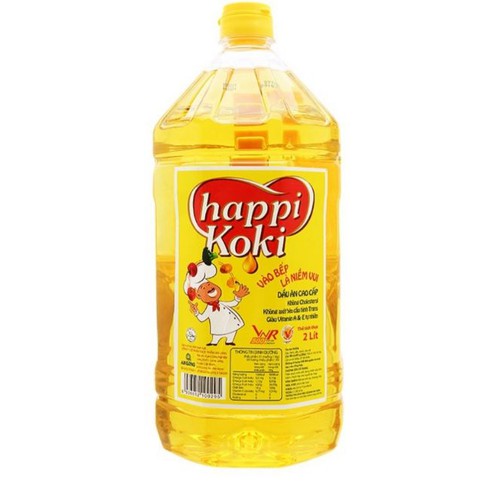 Dầu ăn Happy Koki bình 2 Lít Thùng  6 bình